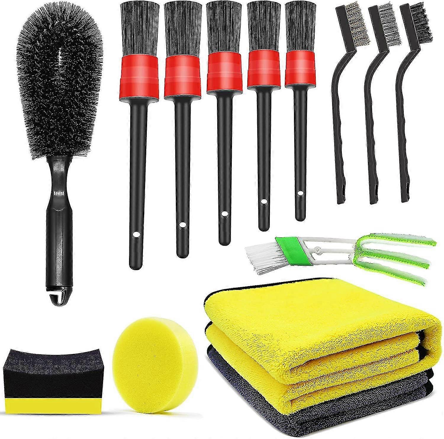 14Pcs Car Detailing Kit For Car Wheels Dashboard Cleaning