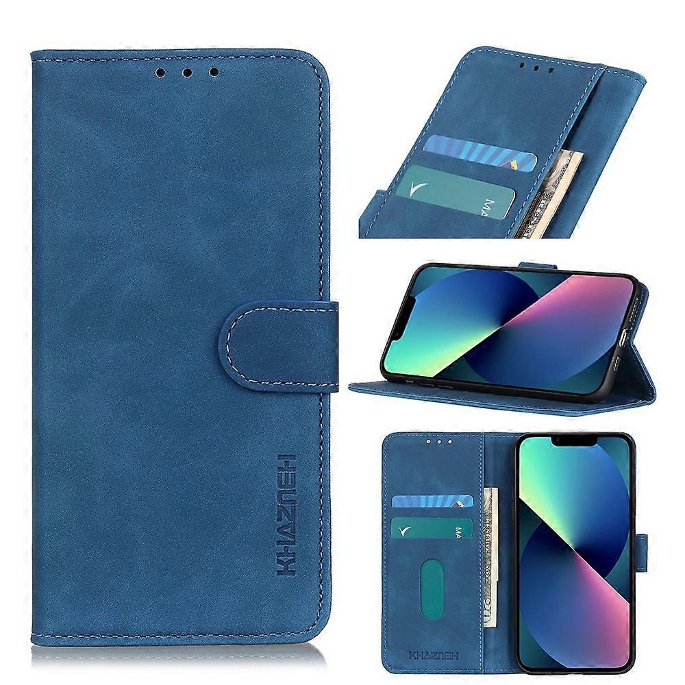 Capa de Telefone de Couro com Textura Retrô KHAZNEH para iPhone 14
