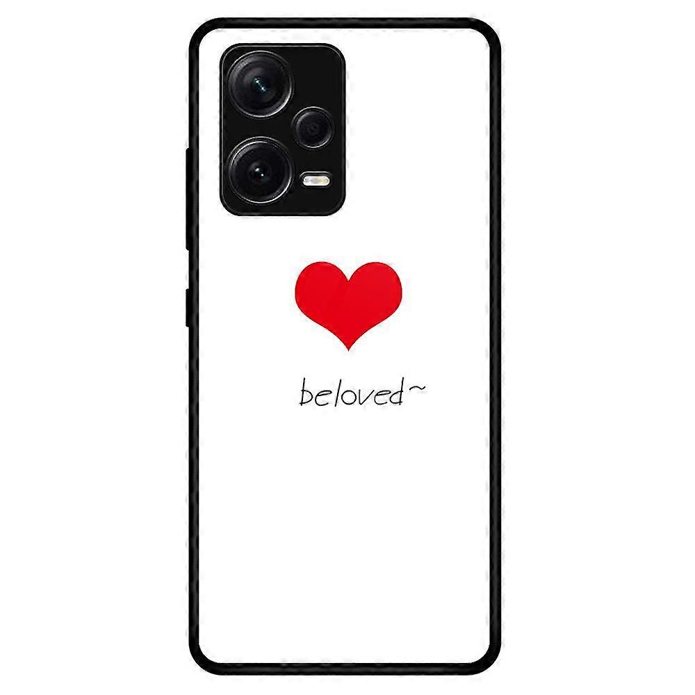 For Xiaomi Redmi Note 12 Pro+ 5g Tpu+pc+tempered Glass Mobile Phone Case Stylish Pattern Printing Cellphone Protective Cover