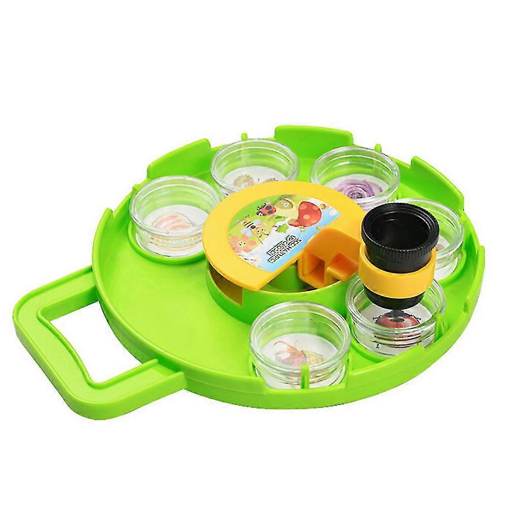 Blå Barn Mikroskop Bug Catcher Case Explorer Leketøy