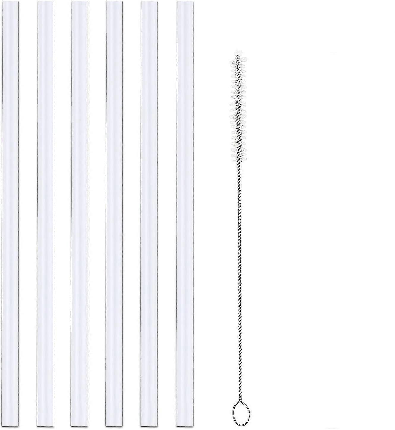 [6パック]ハイドロフラスコストローのストロー交換、ストロークリーニングブラシ付きBPAフリーストロー