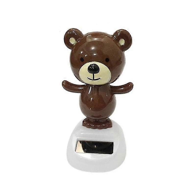 Solcellsdriven tecknad figurprydnad för bilens instrumentbräda dynamisk dansande djur bordsdekoration för hemmakontor skrivbord