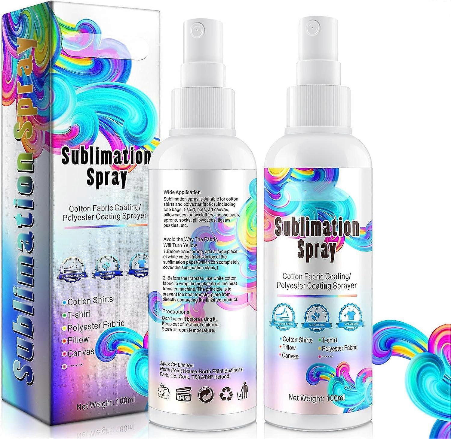 Spray de revêtement de sublimation, spray de revêtement de sublimation de 100 ml, spray de solution de sublimation avec finition haute brillance, pour mélanges de t-shirts en coton et toutes les fabri