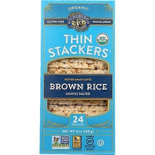 Lundberg Thin Stackers Brown Rice Lightly Salted ,6 Oz(Case Of 6)