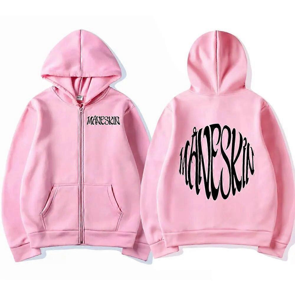 Italian Rock Band Maneskin Logo Zipper Hoodie Men Women