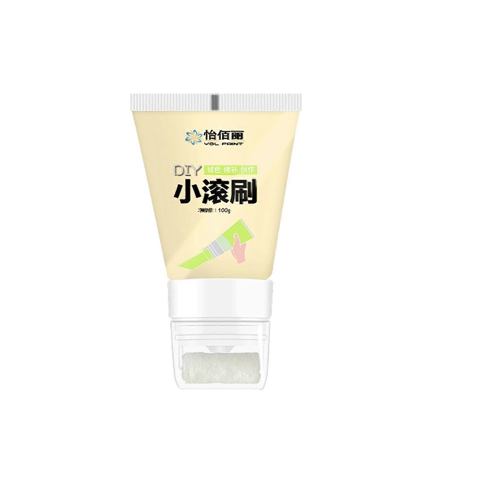 wall repair paint small roller paint graffiti renovation color change environmentally friendly latex paint 100g ivory yellow (1 piece)