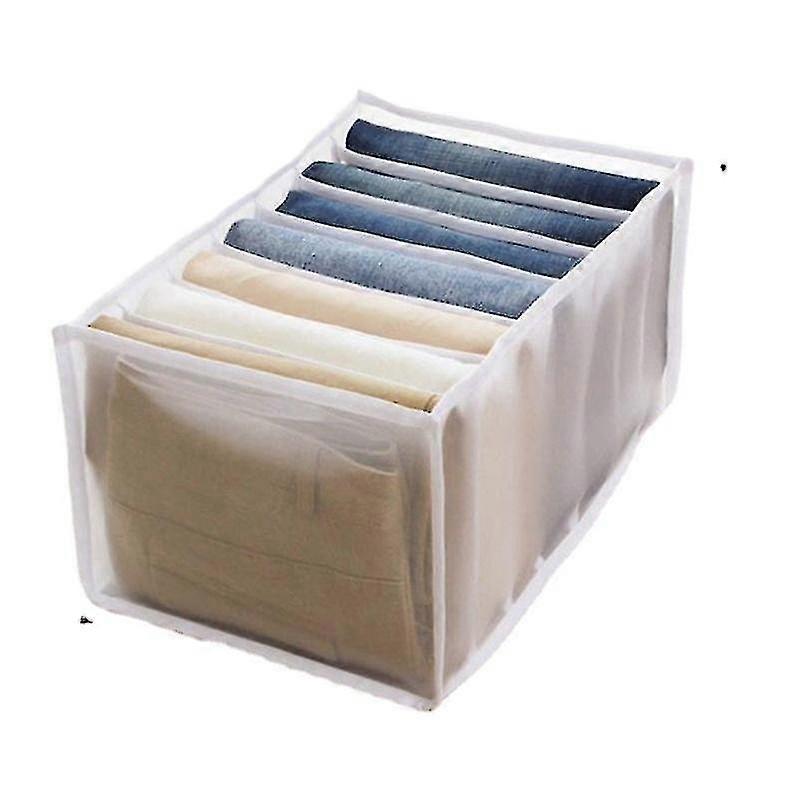 7 Grids Washable Wardrobe Clothes Organizer Jeans Compartment Storage Box