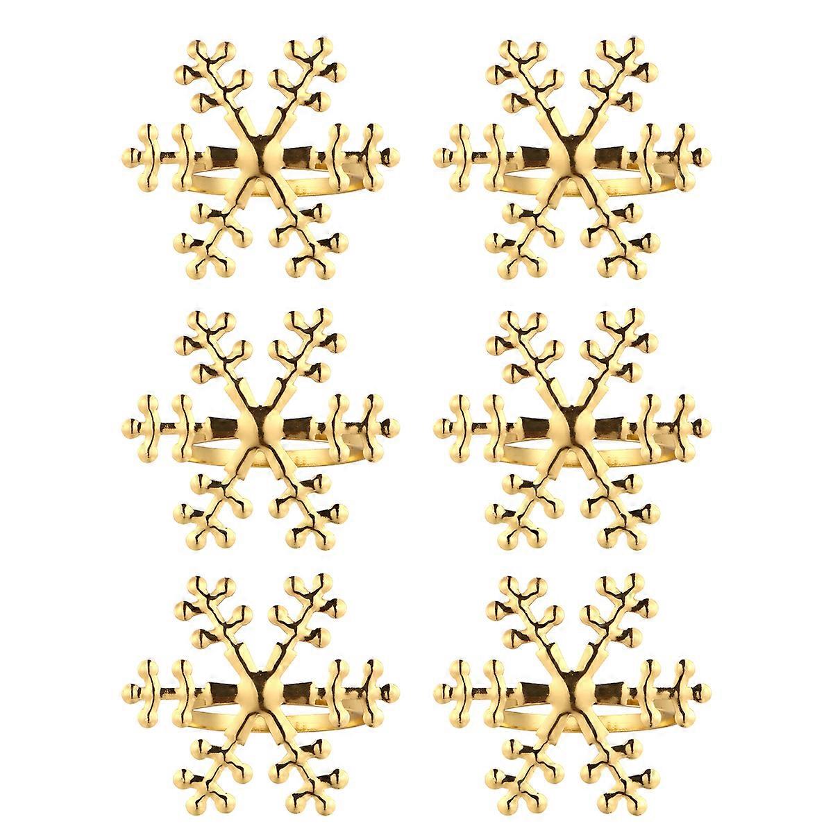 6 Pcs Christmas Snowflake Shaped Napkin Rings Dinning Table Setting