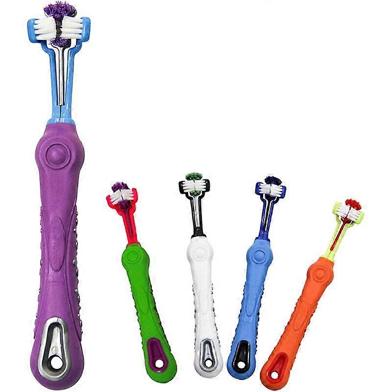 5-pack of dog toothbrushes, three pet brushes, multi-angle oral cleaning for cats and dogs