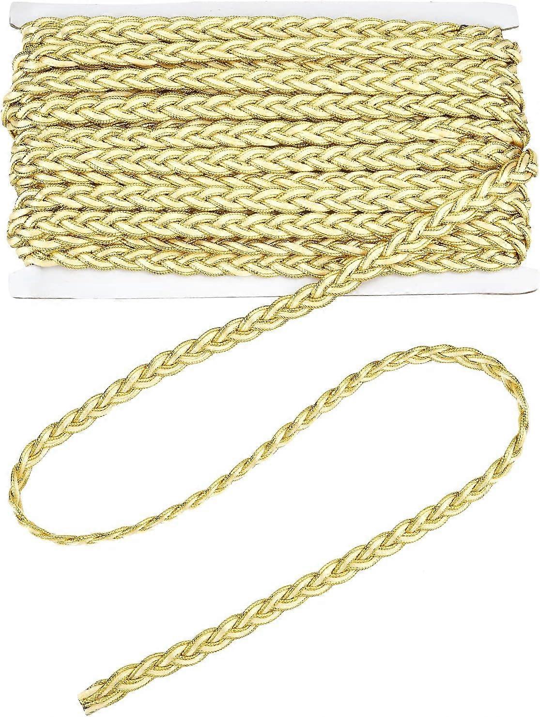 20 Yards Sequins Braid Trim 11mm/0.4" Paillette Sequins Chain Rolls Golden Metallic Applique Sequin Trim Decorative Fabric Ribbon for Costume DIY Sewi