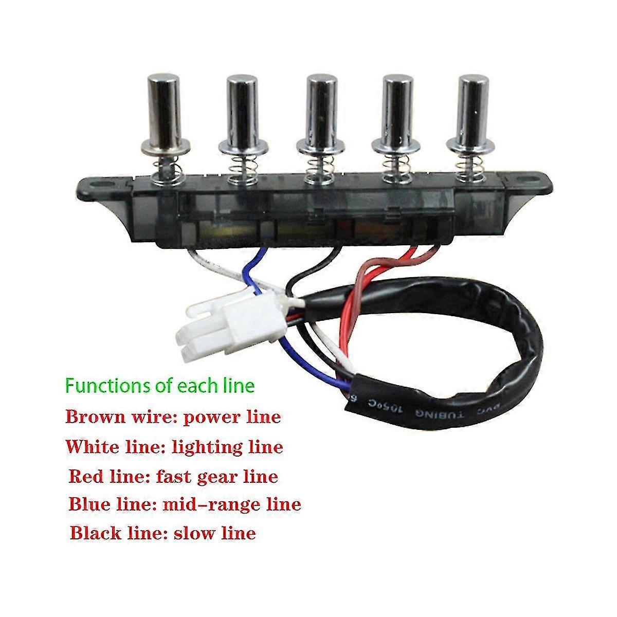 Avtrekksvifte med 5 knapper Knapp Universaltilbehør Bryter Kontrollpanel Kontroller