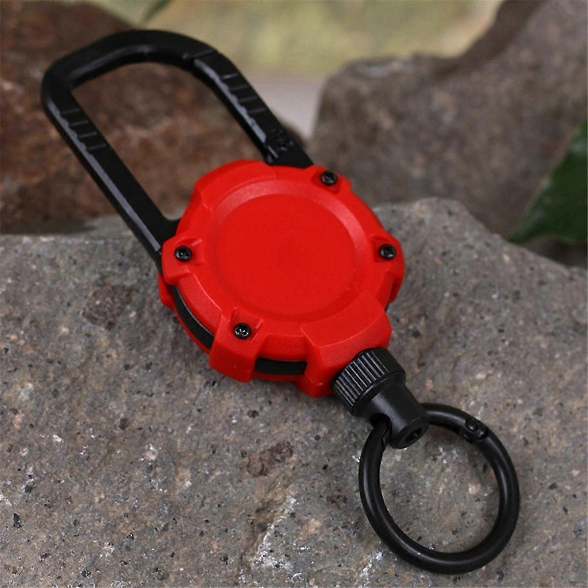 Magnetic Carabiner Keychain Outdoor Camping Climbing Snap Clip Lock Buckle Hook Retention Rope Red