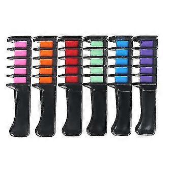 6pcs Comb With Chalk For Hair Temporary Colorful Hair