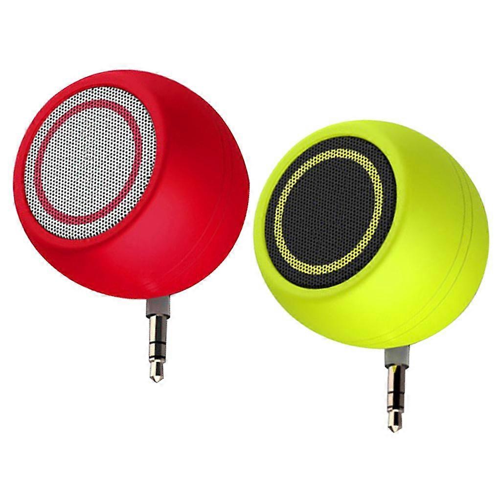 2 x Mini Portable Speaker, Cell Phone Speaker Line-in Speaker Built in 350mAh Lithium Battery with Clear Bass 3.5mm AUX Audio Interface, Plug and Play
