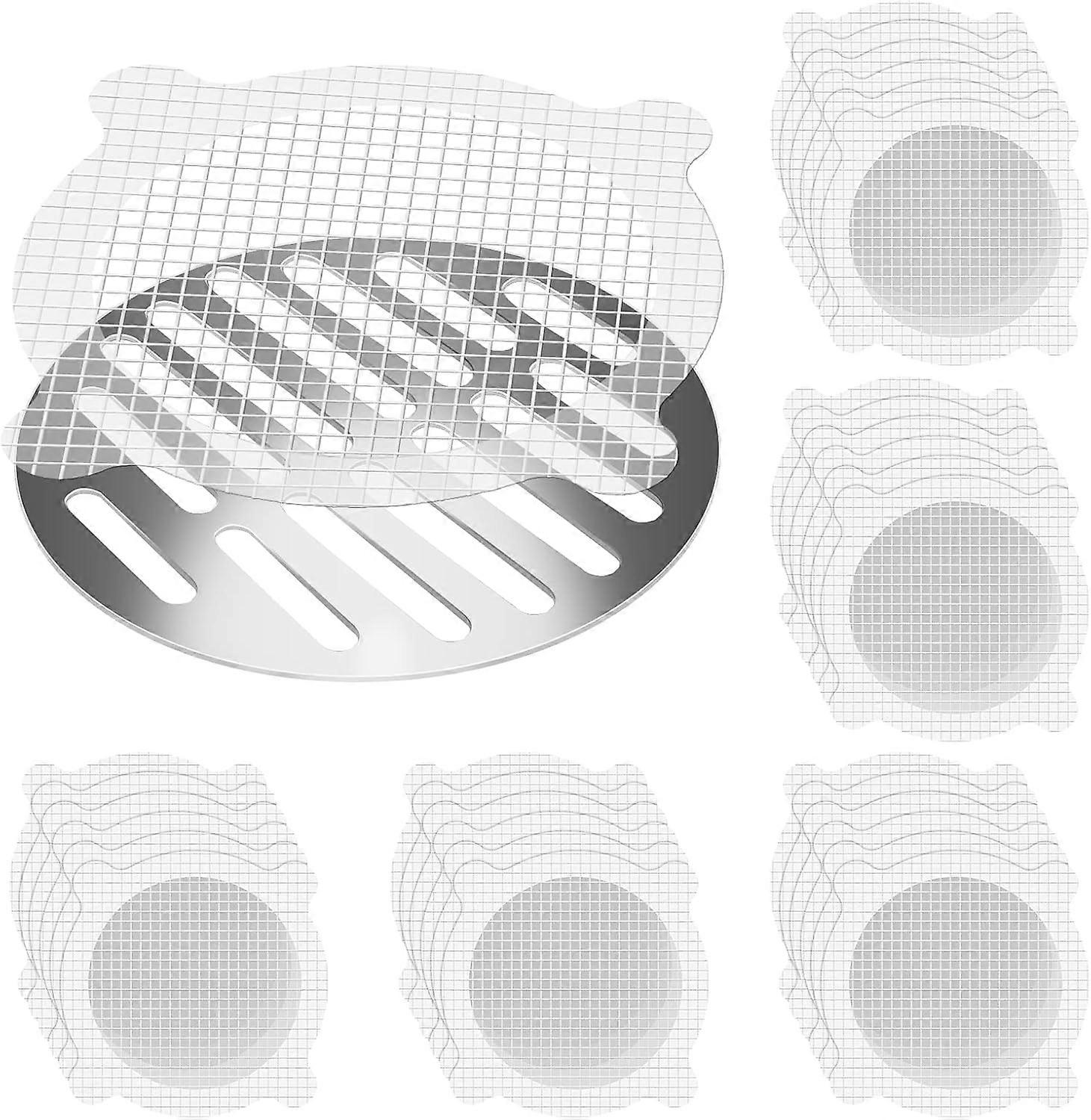 30 Pieces Disposable Hair Catcher, Shower Drain Filter, Shower Filter Grid, Shower Hair Filter, Drain Protector Filter for Bathtub Kitchen Sink (10 c