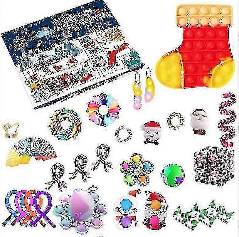 Calendrier de l’Avent de Noël Cadeau Fidget Jouets Soulagement du stress Fidget Jouet Aveugle Boîte Enfants