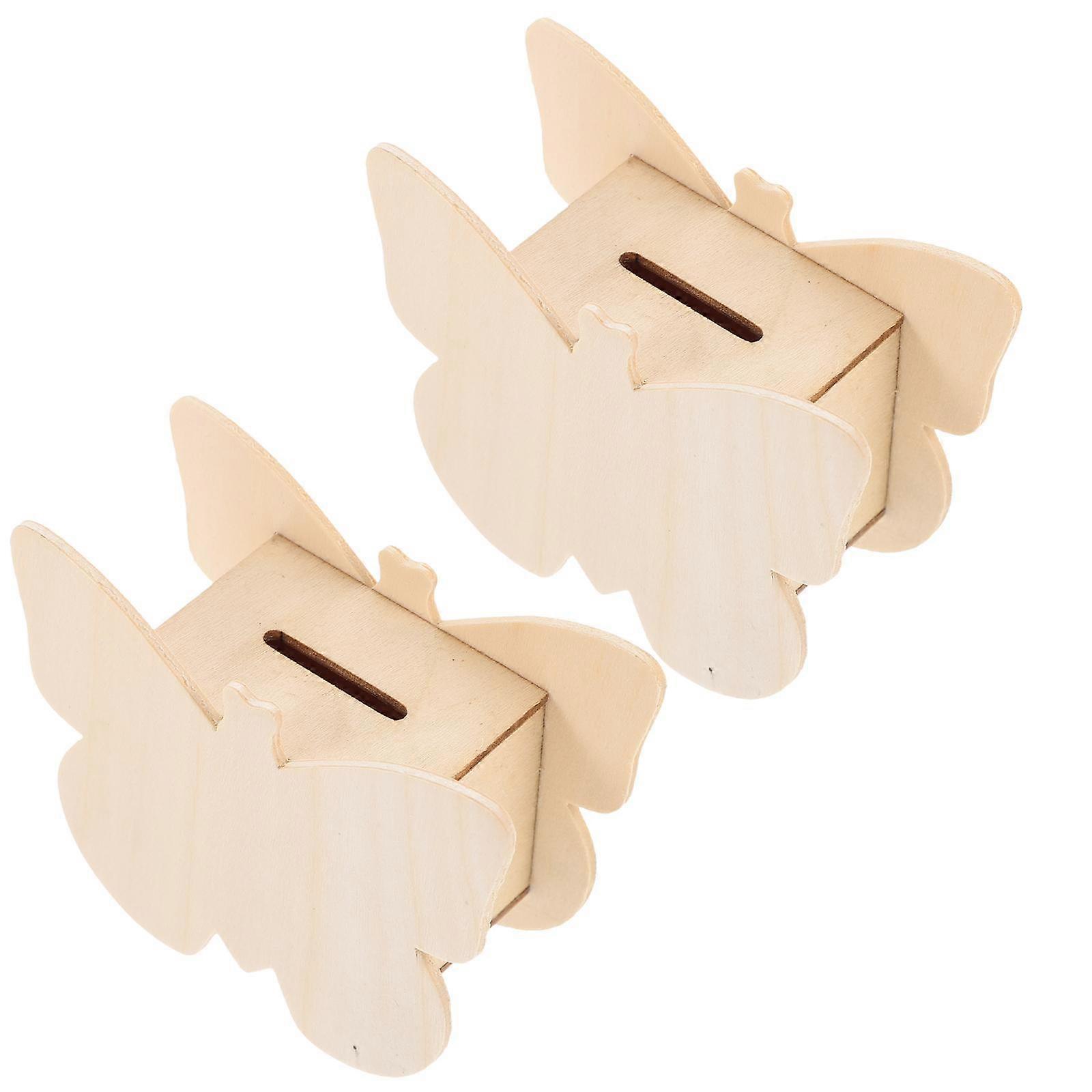 Wooden Piggy Bank Multi-function Saving Banks Unfinished Durable Coin Money Pot Cute Change Container Decor