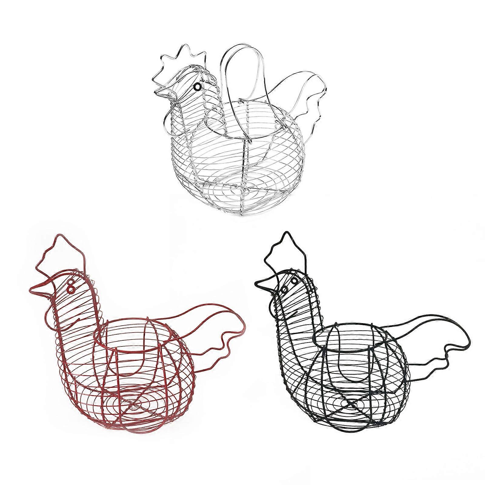 Chicken Egg Holder Wire Hen Shaped Kitchen Eggs Storage Basket Display Rack
