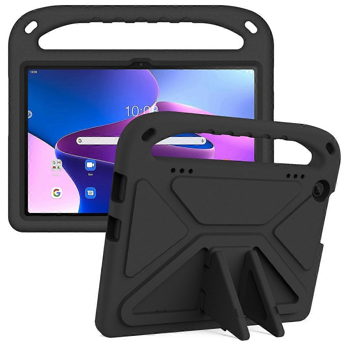 Tablet Case For Lenovo Tab M10 3rd Gen Handle EVA Shockproof Tablet Case with Holder(Black)