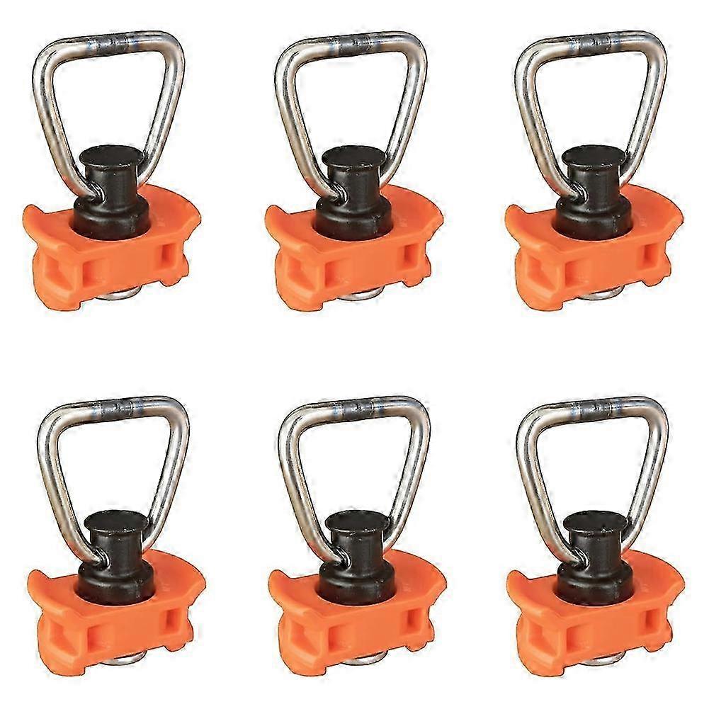 6 Pack Single Stud L-Track Fitting with D Ring for L Track,Single End Fitting for Airline Rails