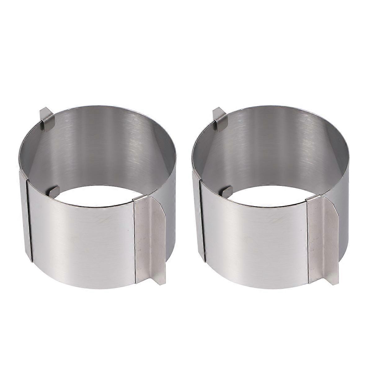 2pcs 6-10cm Stainless Steel Round Mousse Cutter Adjustable Mouse Cake Mold Baking Tool