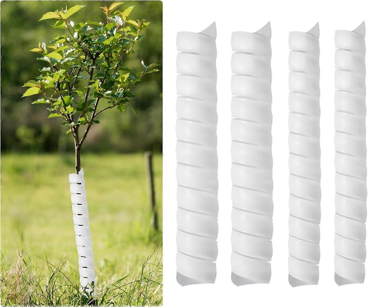 Tree Trunk Protector, 4Pcs Plastic Spiral Tree Guard, Plastic Tree Bark Wraps to Protect Bark from Animals and Lawn Mowers