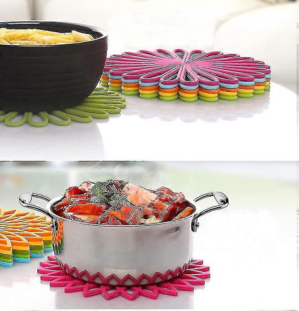 Multi-purpose Silicone Flower Shaped Coaster Sink Mat (3 Pack) Premium Quality