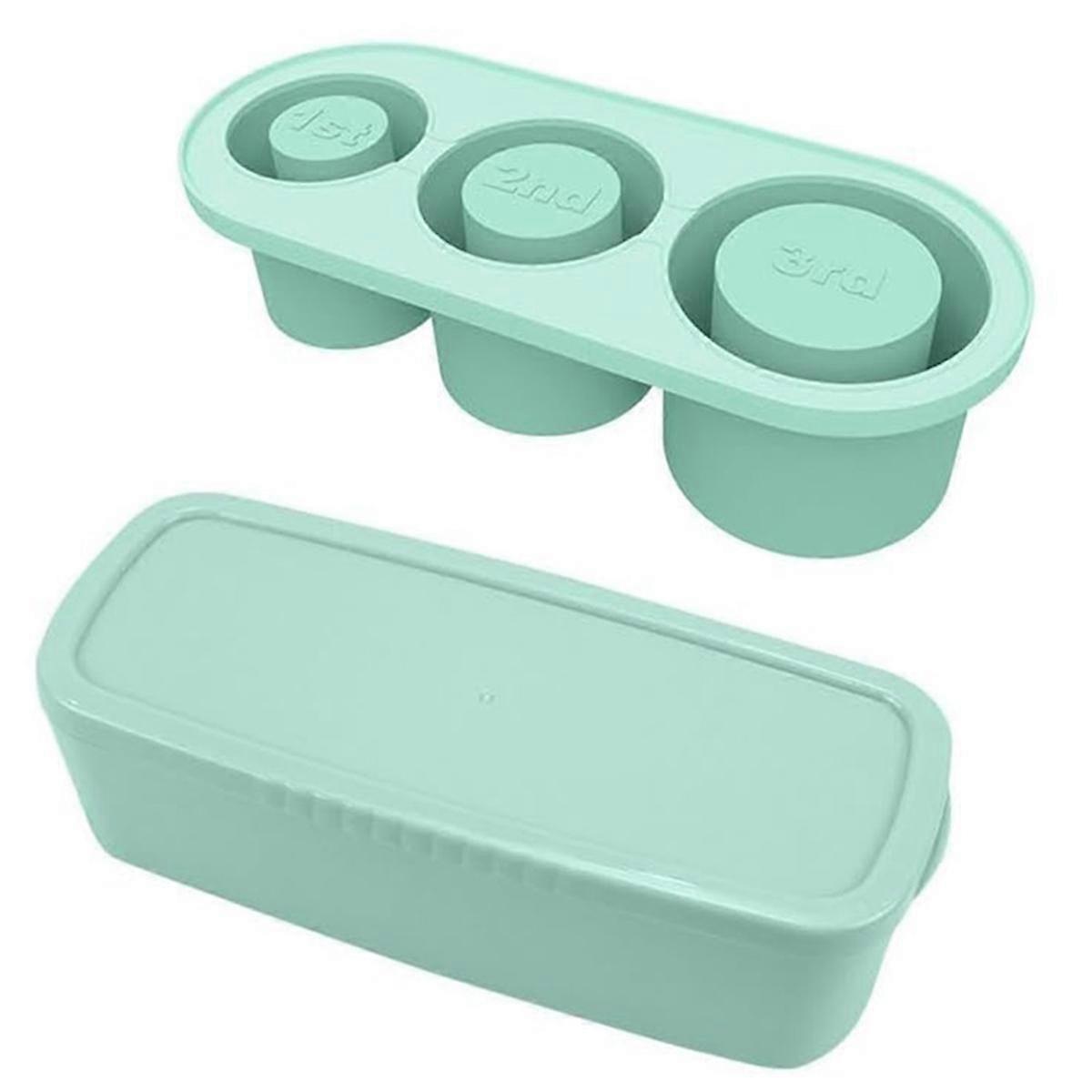 シリコン製スクエアアイストレイ 蓋付き 20～40オンス タンブラー用 中空円筒型アイススクエア型 3個 マグカップ用 シアン