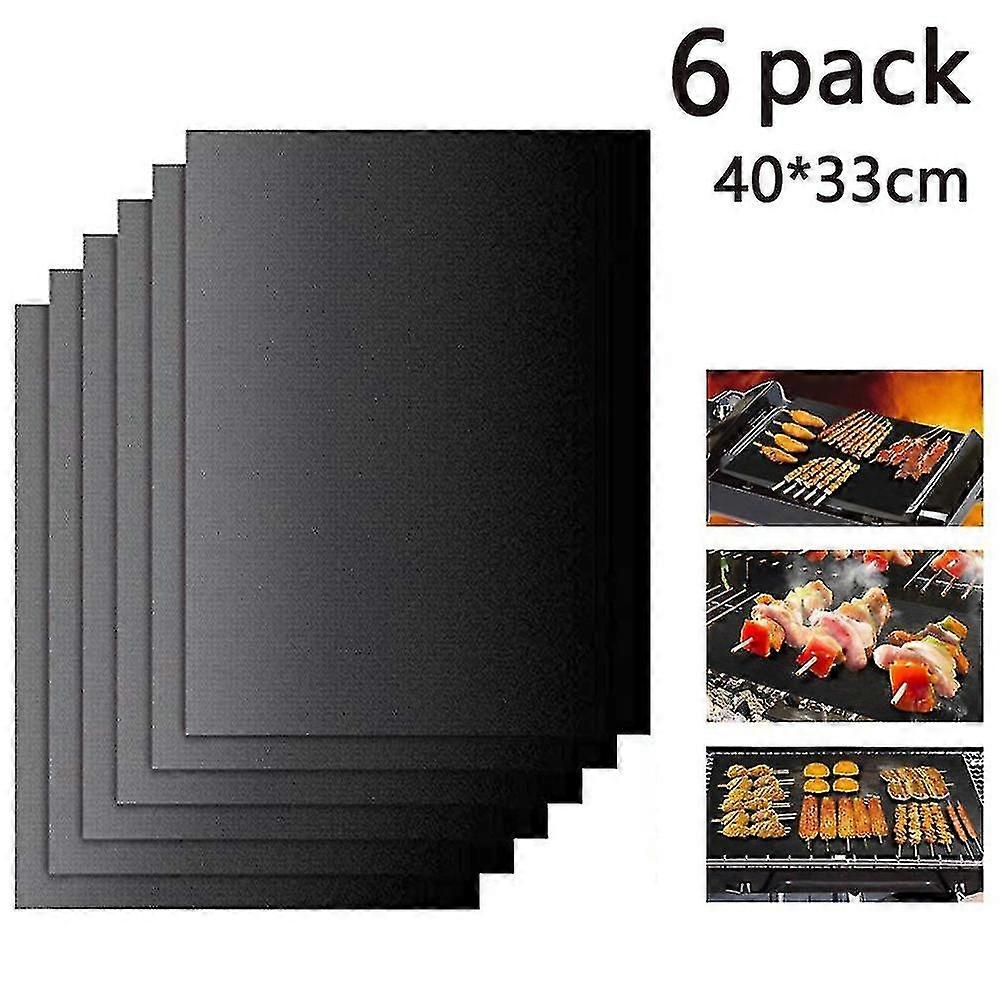 40*33cm*0.2mm Black 6-Piece Barbecue Mat