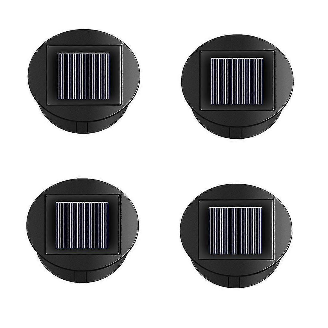 4pcs Solar Panel With Led Lantern Light Lid Solar Lights Top Replacement Part For Outdoor Hanging L