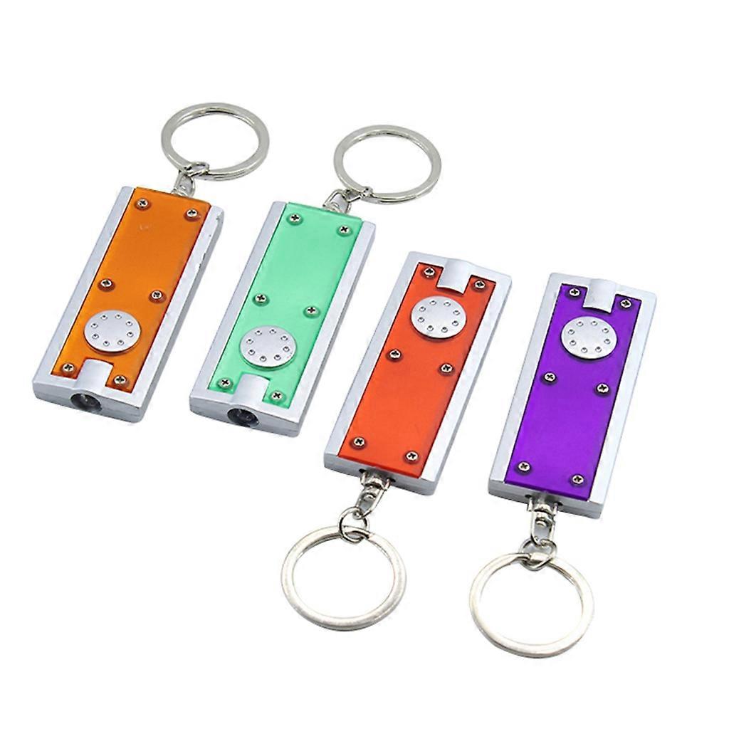 4Pcs Mini LED Keychain Flashlight Small Bright Flat Torches Light for Outdoors