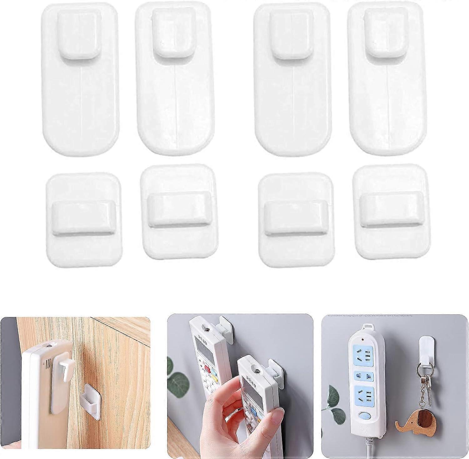 Controller Hook Remote Control Bracket Wall Self-Adhesive Hook-4 Sets Multipurpose TV Remote Control Air Conditioner Cordless Phone Paste Wall Mount K