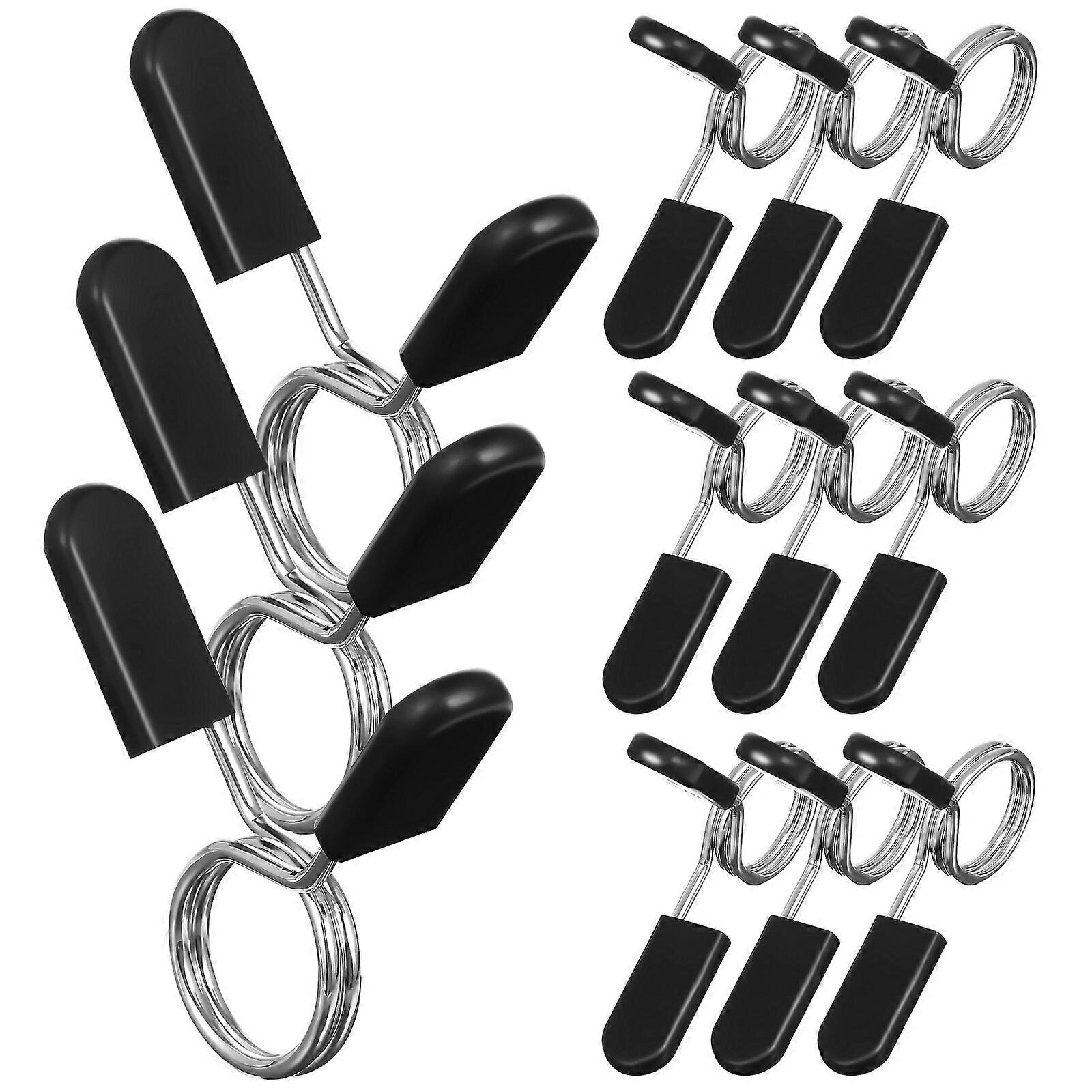 12 Pcs Spring Clip Collars Barbell Spring Clips Rotate Lock Dumbbell Clips with Grips