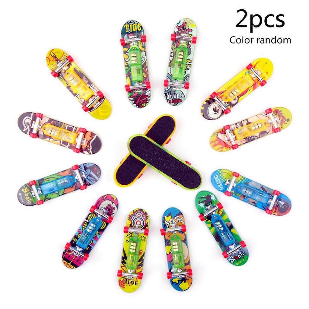 2pcs/pack Mini Led Light Finger Skateboard Interactive Finger Toy for Kid