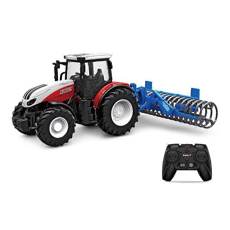 1/24 RC Tractor with LED Light Farmer Engineering Vehicle 2.4G Alloy Tractor Modle Truck Farming Simulator Toy for Boys Kid Gift