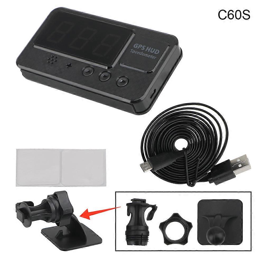 3/4.5inch Screen Car HUD C60s C80 Head Up Display Windshield Odometer GPS Speedometer LED Altitude KMH MPH Meter Test Holder