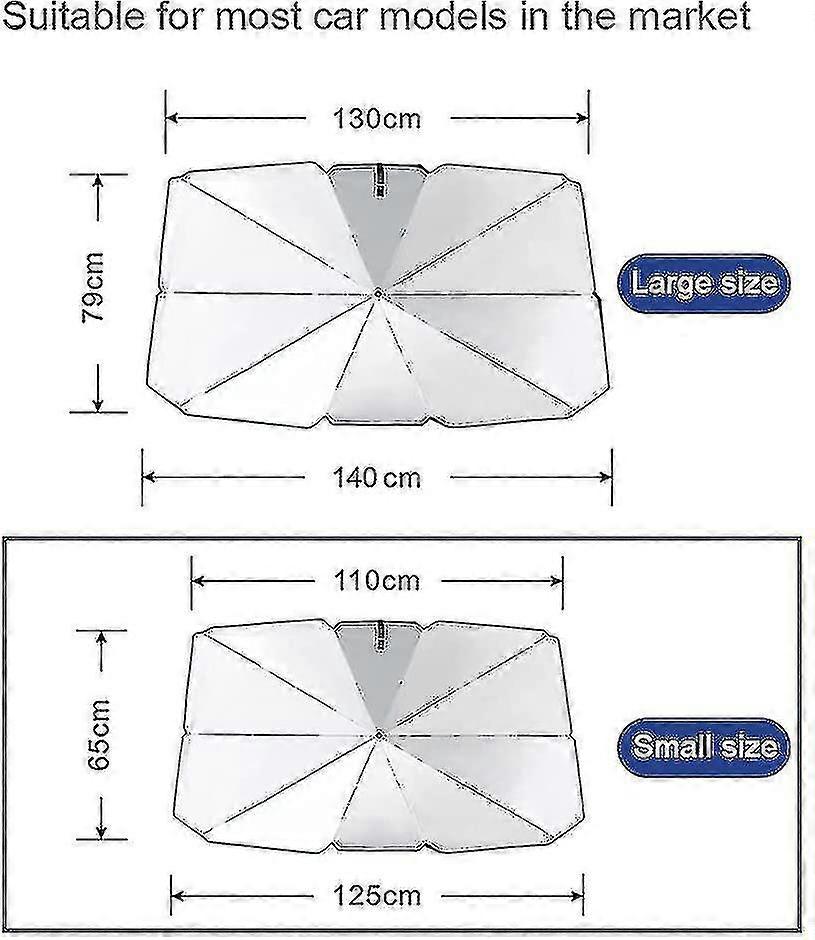 Car Sunshade Windshield Sun Shade, Titanium Silver Cloth Foldable Windshield Sun Shade Umbrella