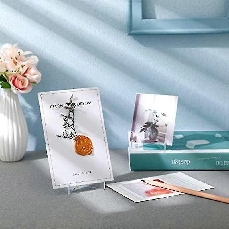 20 Pcs Triangle Acrylic Easel Stands For Display Mini Picture Frame Stand Plate Holders Photo Holder Stand