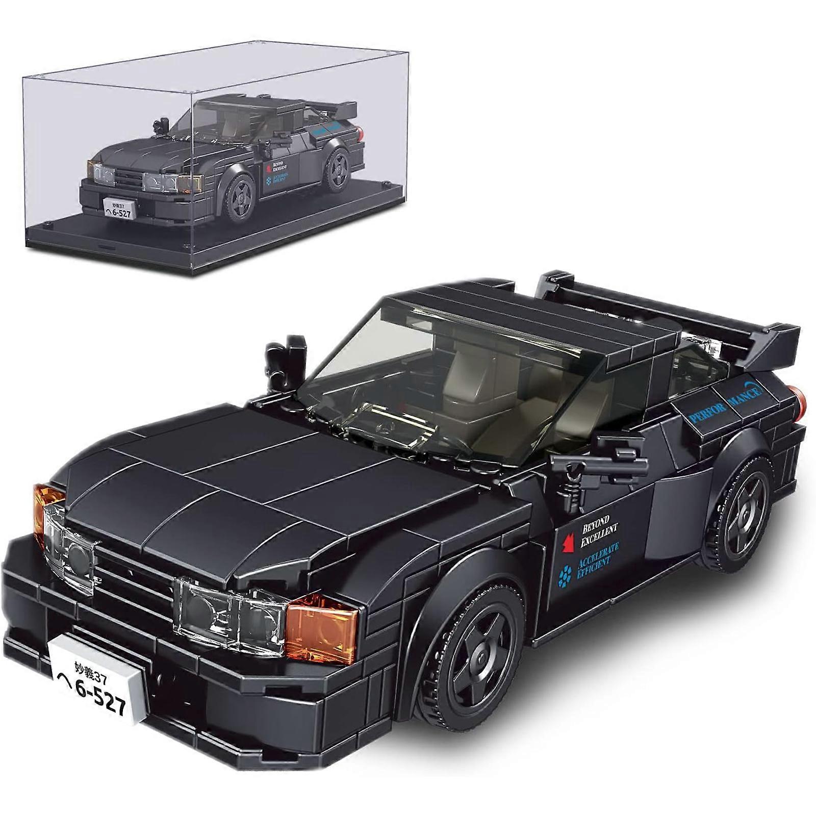 Mould King GTR32 Initial D Toy Car Building Sets with Acrylic Display Case, Collectible Model Car Toy Building Blocks, Cool Simulation Cockpit Speed R