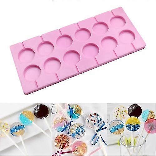 12-capacity Diy Silicone Chocolate Molds(lollipop Shape) --