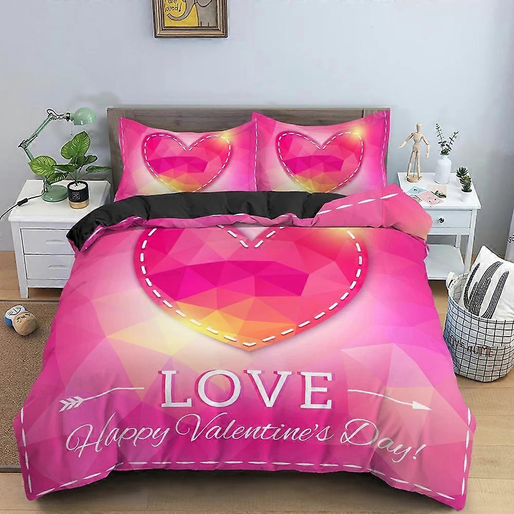 a2537 Lakan Sweet Heart Alla hjärtans sängkläder set Pojkar Flickor Påslakan Örngott Säng Barn Vuxen Hem Textilextil3-delat sängkläder set (1 Duve