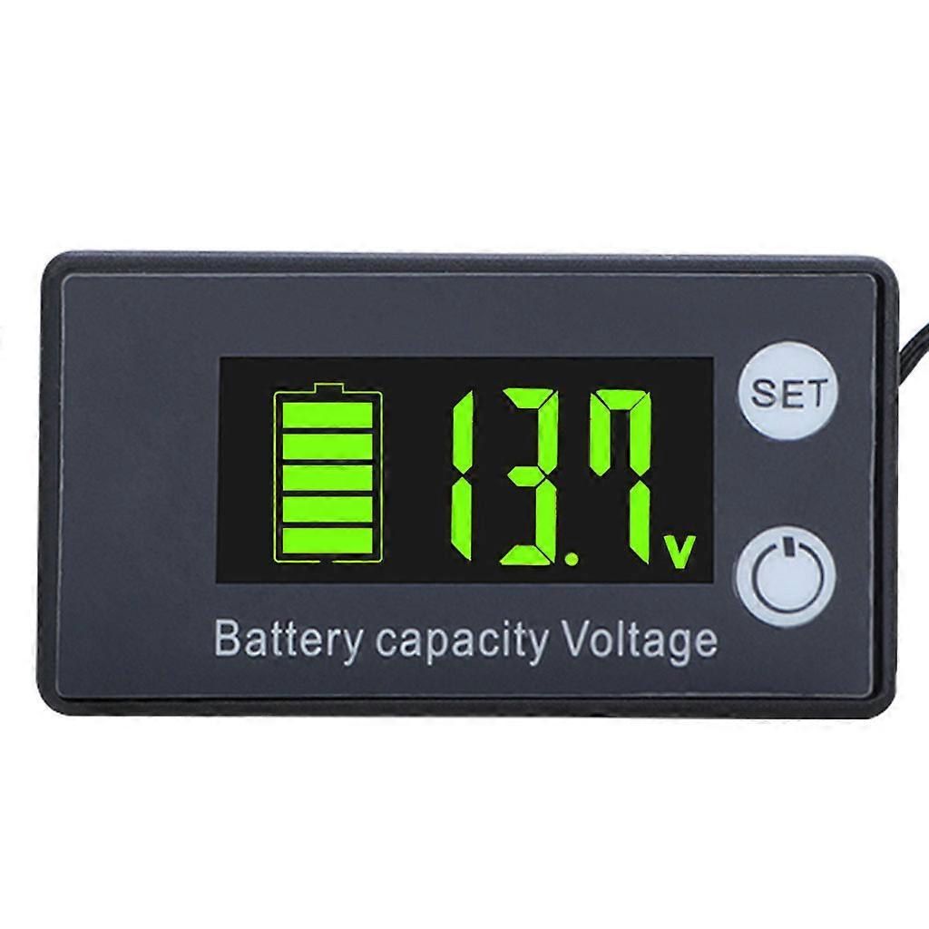 Battery Capacity Indicator Voltage Meter with LCD Display Backlight Waterproof Monitor Gauge Digital Voltmeter Meter