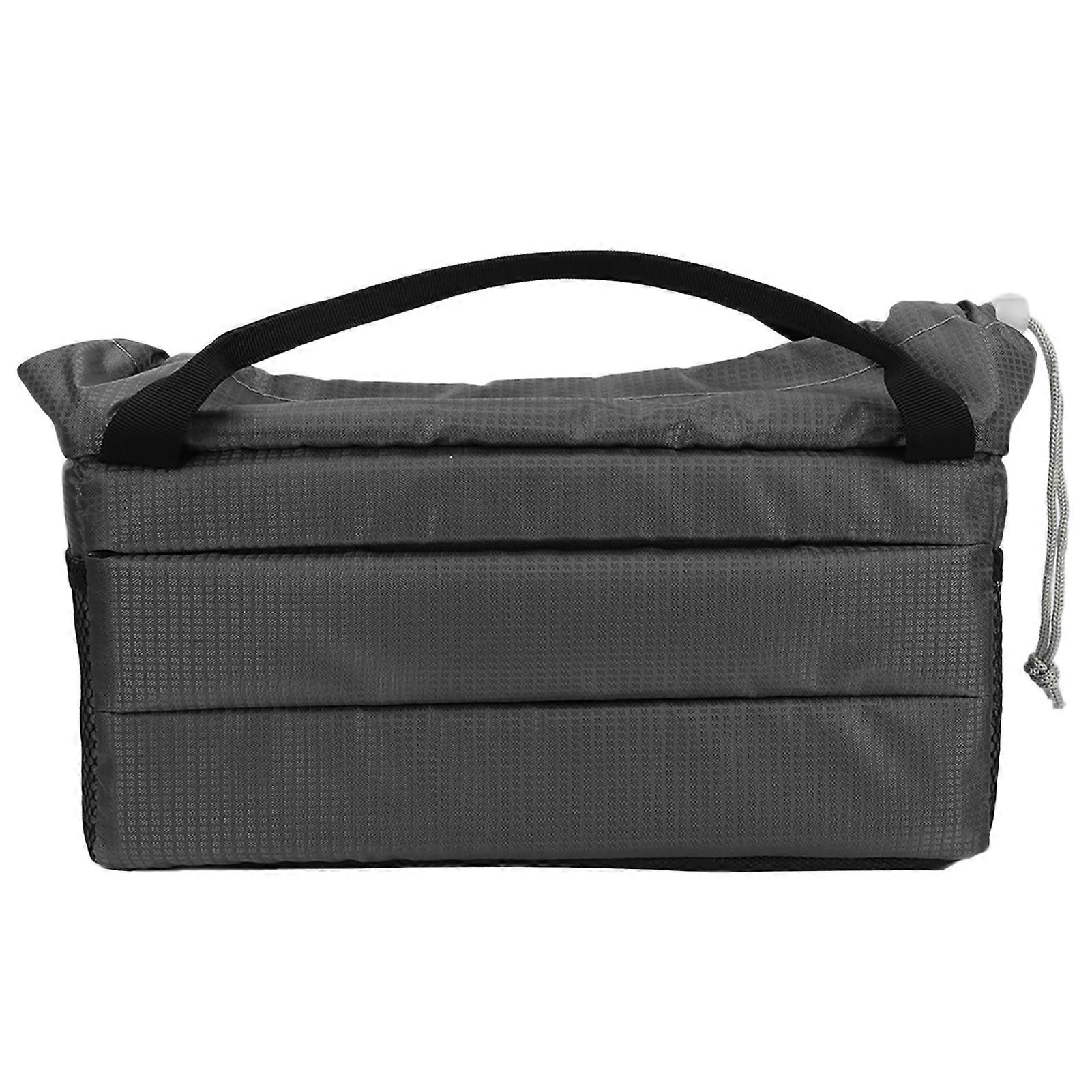 Insert Padded Camera Bag DSLR Partition Protection Case with Cover & Handle(gray)
