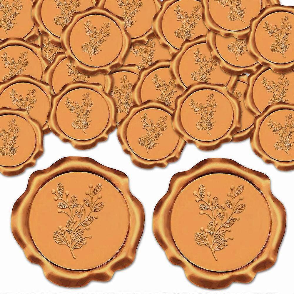 25Pcs Adhesive Wax Seal Stickers Envelope Seal Decoration For Craft Scrapbook DIY Gift Leaf 30mm