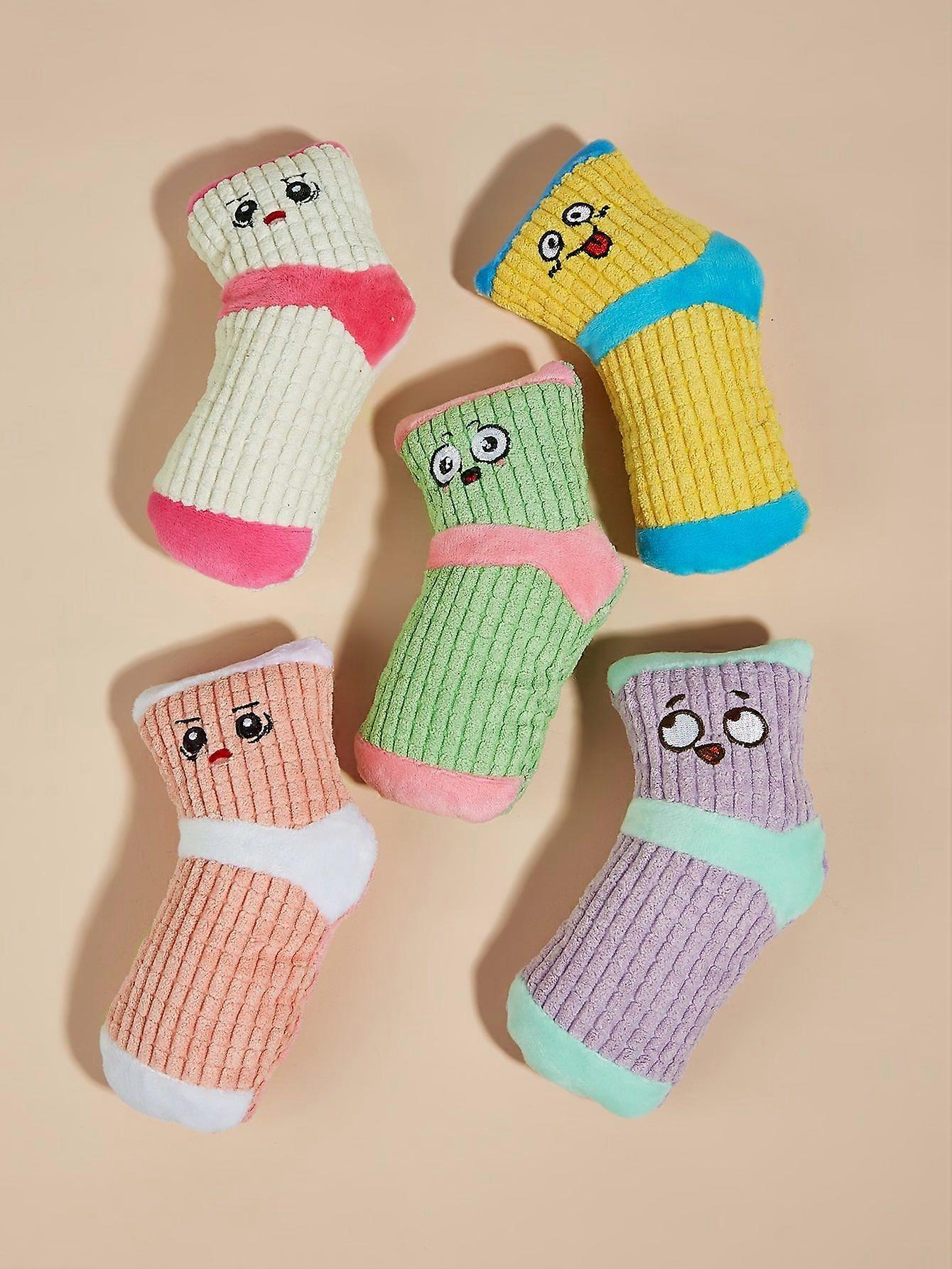 1pc Mini Random Colorful Socks Shaped Voice Toy, Not Suitable For Pets To Bite, There Is A Sounder Inside, Press It To Make Sound And Attract Your Pet