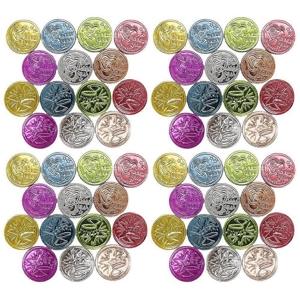 100pcsプラスチックトレジャーコインカラフルな報酬コインカーニバルパーティーゲームコイン