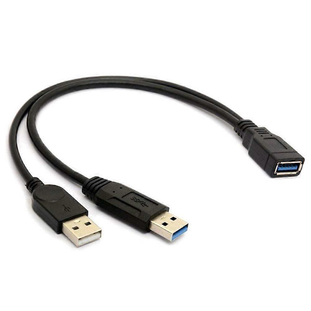 USB 3.0 Y-Cable Splitter Adapter for Data Transfer, Dual Ports, Compatible with USB Devices and 5 Gbps Speed