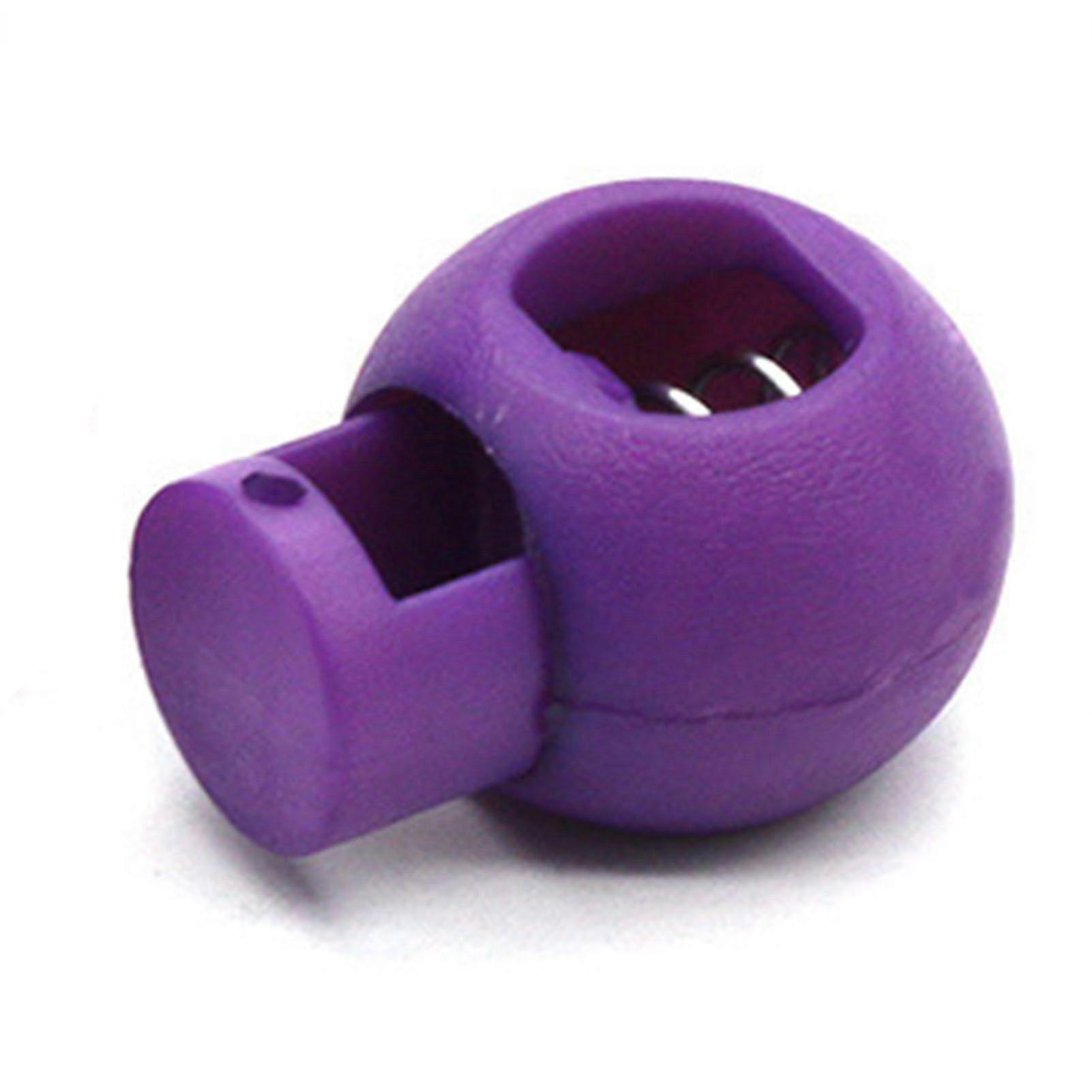 Spring Cord Lock Single Hole End Round Fastener Buttons Slider Toggle Stopper for Backpack Shoelace Sportswear Purple