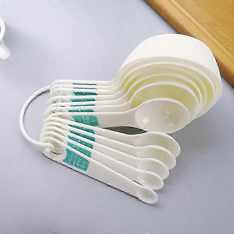 Measuring Cups and Spoons Set 12 Piece Printed Graduated Plastic Measuring Cups and Spoons Set for Baking Flour and Seasonings
