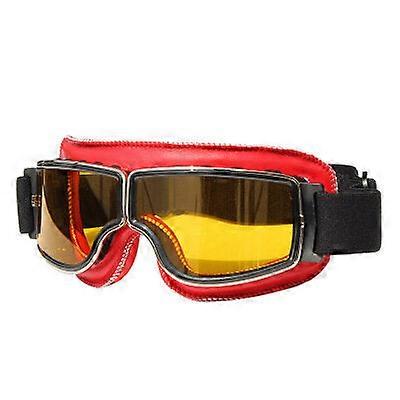 Vintage Goggles Motorcycle Leather Goggles Glasses Cruiser Folding Helmet Eyewear